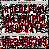 Custom Black Fire Red Sugar Skull Day of the Dead Mexican Folk Art Authentic Baseball Jersey