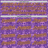Custom Purple Gold Sugar Skull Day of the Dead Mexican Folk Art Authentic Baseball Jersey