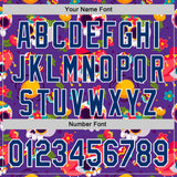 Custom Purple US Navy Blue-White Sugar Skull Day of the Dead Mexican Folk Art Authentic Baseball Jersey