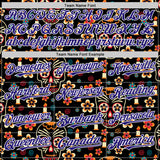 Custom Black Dark Purple-White Sugar Skull Day of the Dead Mexican Folk Art Authentic Baseball Jersey