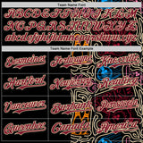 Custom Black Crimson-Cream Bowling Doodle Split Authentic Baseball Jersey