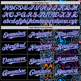 Custom Black Light Blue-Purple Bowling Doodle Split Authentic Baseball Jersey