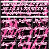 Custom Black White-Pink 3D Pattern Design Splatter Torn Sharp Brush Stroke Authentic Baseball Jersey