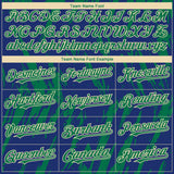 Custom Royal Kelly Green-Cream 3D Pattern Design Splatter Torn Sharp Brush Stroke Authentic Baseball Jersey