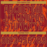 Custom Crimson Old Gold-Orange 3D Pattern Design Splatter Torn Sharp Brush Stroke Authentic Baseball Jersey