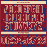 Custom Crimson Cream-Royal 3D Pattern Design Splatter Torn Sharp Brush Stroke Authentic Baseball Jersey