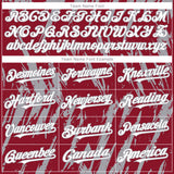 Custom Crimson White-Gray 3D Pattern Design Splatter Torn Sharp Brush Stroke Authentic Baseball Jersey