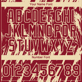 Custom Crimson Cream 3D Pattern Design Splatter Torn Sharp Brush Stroke Authentic Baseball Jersey