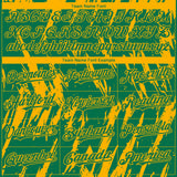 Custom Kelly Green Gold 3D Pattern Design Splatter Torn Sharp Brush Stroke Authentic Baseball Jersey