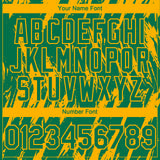 Custom Kelly Green Gold 3D Pattern Design Splatter Torn Sharp Brush Stroke Authentic Baseball Jersey