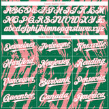 Custom Kelly Green White-Medium Pink 3D Pattern Design Splatter Torn Sharp Brush Stroke Authentic Baseball Jersey