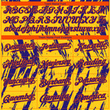 Custom Yellow Dark Purple-Orange 3D Pattern Design Splatter Torn Sharp Brush Stroke Authentic Baseball Jersey