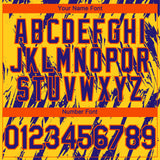 Custom Yellow Dark Purple-Orange 3D Pattern Design Splatter Torn Sharp Brush Stroke Authentic Baseball Jersey
