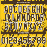 Custom Yellow Brown-White 3D Pattern Design Splatter Torn Sharp Brush Stroke Authentic Baseball Jersey