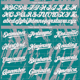 Custom Teal White-Gray 3D Pattern Design Splatter Torn Sharp Brush Stroke Authentic Baseball Jersey