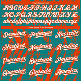 Custom Teal White-Orange 3D Pattern Design Splatter Torn Sharp Brush Stroke Authentic Baseball Jersey