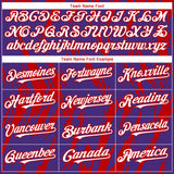 Custom Purple White-Red 3D Pattern Design Splatter Torn Sharp Brush Stroke Authentic Baseball Jersey