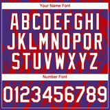 Custom Purple White-Red 3D Pattern Design Splatter Torn Sharp Brush Stroke Authentic Baseball Jersey