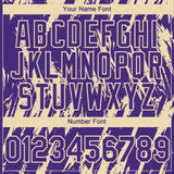 Custom Purple Cream 3D Pattern Design Splatter Torn Sharp Brush Stroke Authentic Baseball Jersey