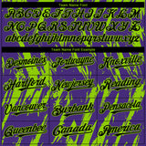 Custom Purple Neon Green 3D Pattern Design Splatter Torn Sharp Brush Stroke Authentic Baseball Jersey