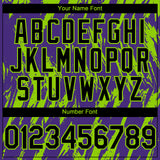 Custom Purple Neon Green 3D Pattern Design Splatter Torn Sharp Brush Stroke Authentic Baseball Jersey