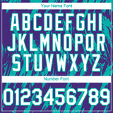 Custom Purple White-Aqua 3D Pattern Design Splatter Torn Sharp Brush Stroke Authentic Baseball Jersey