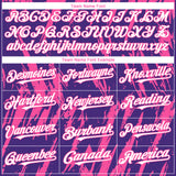 Custom Purple White-Pink 3D Pattern Design Splatter Torn Sharp Brush Stroke Authentic Baseball Jersey