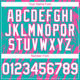 Custom Aqua White-Pink 3D Pattern Design Splatter Torn Sharp Brush Stroke Authentic Baseball Jersey