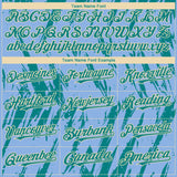 Custom Light Blue Teal-Cream 3D Pattern Design Splatter Torn Sharp Brush Stroke Authentic Baseball Jersey