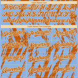 Custom Light Blue Bay Orange-Cream 3D Pattern Design Splatter Torn Sharp Brush Stroke Authentic Baseball Jersey