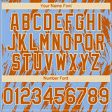 Custom Light Blue Bay Orange-Cream 3D Pattern Design Splatter Torn Sharp Brush Stroke Authentic Baseball Jersey