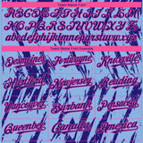 Custom Light Blue Dark Purple-Pink 3D Pattern Design Splatter Torn Sharp Brush Stroke Authentic Baseball Jersey