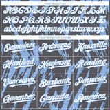 Custom Steel Gray White-Light Blue 3D Pattern Design Splatter Torn Sharp Brush Stroke Authentic Baseball Jersey