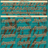 Custom Teal Brown-Cream 3D Pattern Design Splatter Torn Sharp Brush Stroke Authentic Baseball Jersey