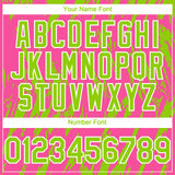 Custom Pink Neon Green-White 3D Pattern Design Splatter Torn Sharp Brush Stroke Authentic Baseball Jersey
