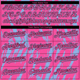 Custom Pink Black-Light Blue 3D Pattern Design Splatter Torn Sharp Brush Stroke Authentic Baseball Jersey