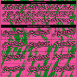 Custom Pink Black-Grass Green 3D Pattern Design Splatter Torn Sharp Brush Stroke Authentic Baseball Jersey