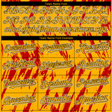 Custom Gold Black-Red 3D Pattern Design Splatter Torn Sharp Brush Stroke Authentic Baseball Jersey