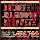 Custom Black Vintage USA Flag Cream-Crimson 3D Pattern Design Splatter Torn Sharp Brush Stroke Authentic Baseball Jersey