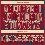 Custom Crimson Vintage USA Flag Cream-Navy 3D Pattern Design Splatter Torn Sharp Brush Stroke Authentic Baseball Jersey