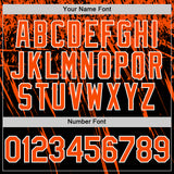 Custom Black Orange-White Distressed Scratch Brush Stroke Authentic Baseball Jersey