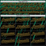 Custom Black Kelly Green-Old Gold Distressed Scratch Brush Stroke Authentic Baseball Jersey