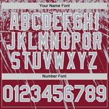Custom Crimson Gray-White Distressed Scratch Brush Stroke Authentic Baseball Jersey