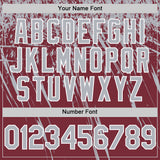 Custom Burgundy Gray-White Distressed Scratch Brush Stroke Authentic Baseball Jersey