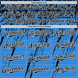 Custom Electric Blue Black-White Distressed Scratch Brush Stroke Authentic Baseball Jersey