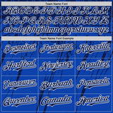 Custom Thunder Blue Navy-White Distressed Scratch Brush Stroke Authentic Baseball Jersey