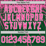 Custom Green Pink-White Distressed Scratch Brush Stroke Authentic Baseball Jersey
