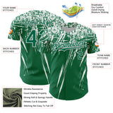 Custom Kelly Green White Distressed Scratch Brush Stroke Authentic Baseball Jersey