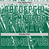 Custom Kelly Green White Distressed Scratch Brush Stroke Authentic Baseball Jersey