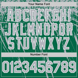 Custom Kelly Green Gray-White Distressed Scratch Brush Stroke Authentic Baseball Jersey
